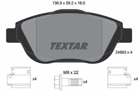 Bremseklosser TEXTAR 2488301 Bremseklosser TEXTAR 2488301