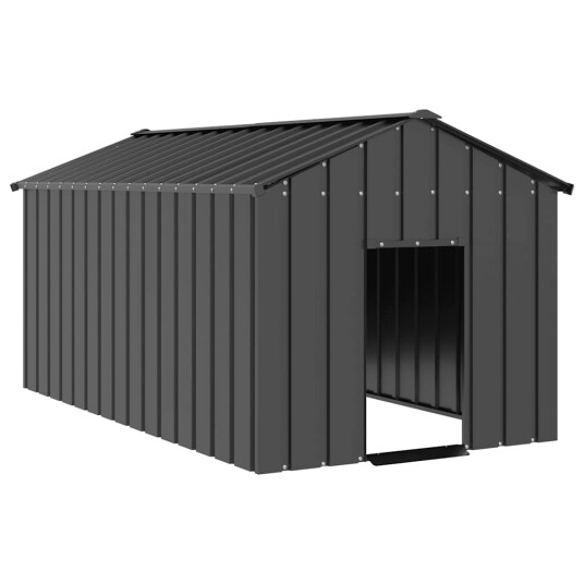 Hundehus Med Tak 114X202X101 cm Galvanisert Stål Hundehus Med Tak 114X202X101 cm Galvanisert Stål