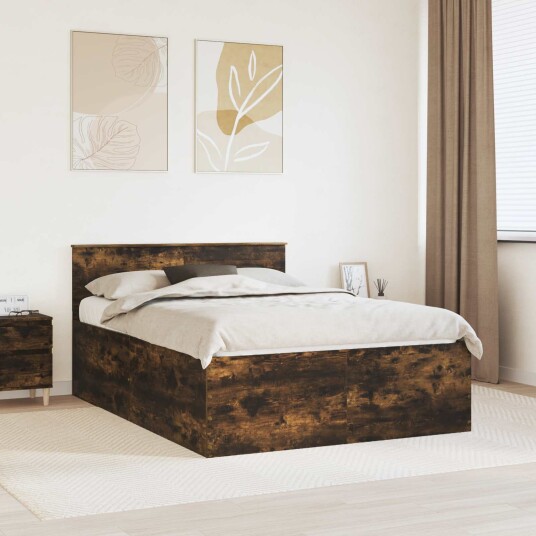 Sengestamme med hodegjerde Røkt eik 160 x 200 cm Konstruert tre