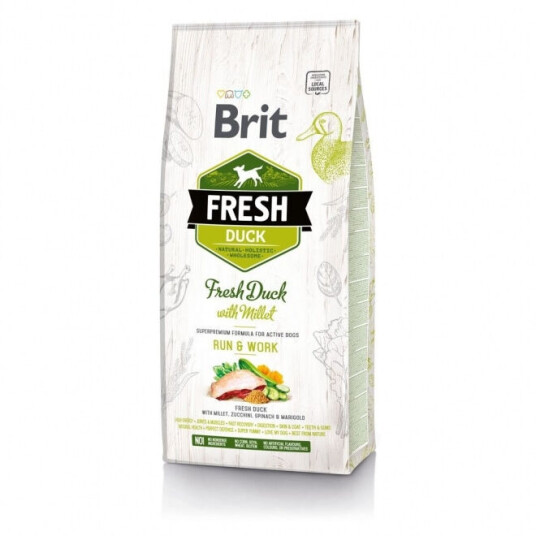 Brit Fresh Hundemat med And og Miljø for Aktive Hunder 12 kg