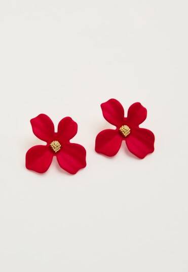 By Jolima Lilly Flower Earring Red ONE SIZE 3 cm By Jolima Lilly Flower Earring Red ONE SIZE 3 cm