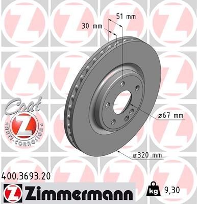 Bremseskive ZIMMERMANN 400.3693.20