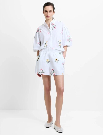French Connection Alissa Cotton Shorts White L