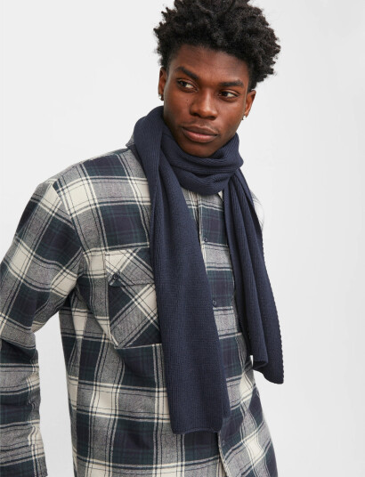Jack & Jones Jacdna Knit Scarf - Blue - ONE SIZE