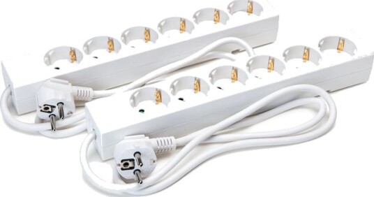 Luxorparts Grenuttak 6-veis 1 m 2-pakning Hvit