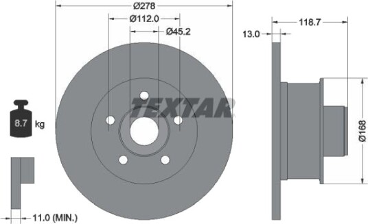 TEXTAR 92022000 Bremseskive