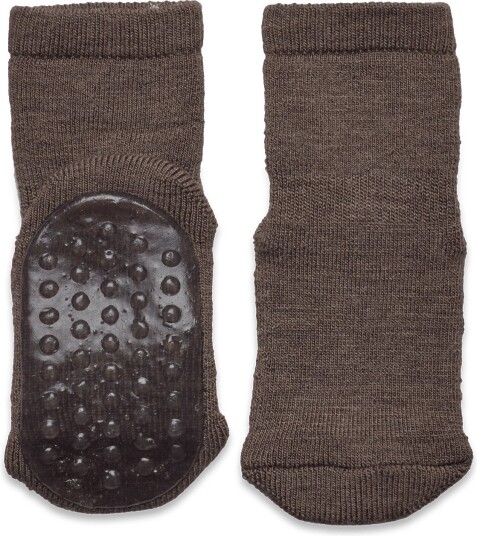 mp Denmark Wool Socks - Anti-Slip - BROWN MELANGE - 19/21