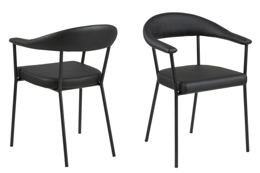 Ava spisestuestoler med armlener svart. Ava spisestuestoler med armlener svart.