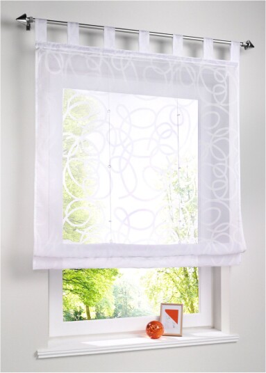 bonprix Transparent liftgardin med print 1 (H/B: 140/60 cm),2 (H/B: 140/80 cm),3 (H/B: 140/100 cm),4 (H/B: 140/120 cm),5 (H/B: 140/140 cm) hvit