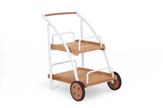 Selected Home Nice serveringsvogn Hvit med teak 68 x 56 cm Hvit
