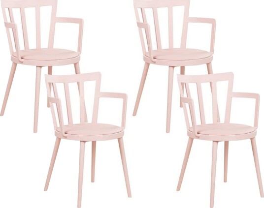 Sett med 4 spisestoler Morill - Rosa