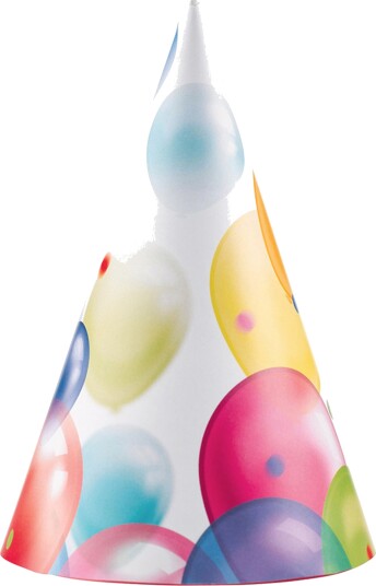 Riethmüller Partyhatter med Ballonger 8-pakning 9900329