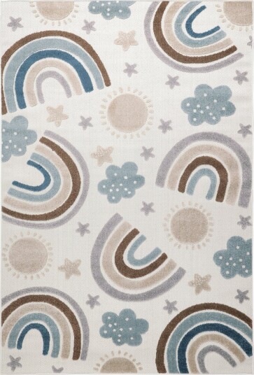 Barneteppe Rainbow Potpourri krem/multi Størrelse: 160 x 230 cm