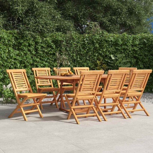 vidaXL Klappstoler 8 stk 47x63x90 cm heltre teak