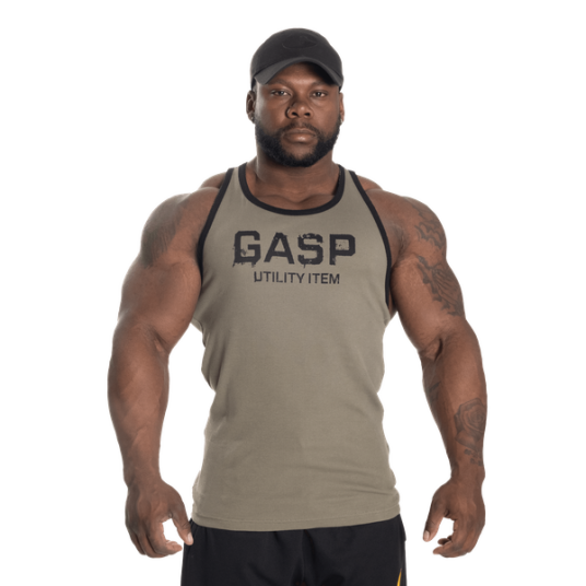 Gasp Ribbed T-back Washed Green / L