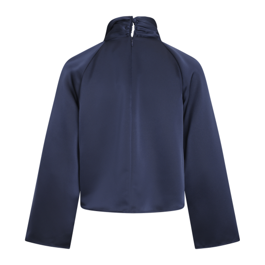 Cira Blouse Dark Sapphire M Satin blouse with twist