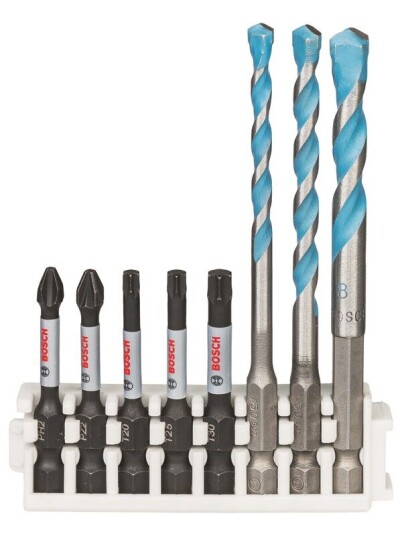 Bosch Hex-9 MultiConstruction 5,6,8 mm; Impact Power skrubit 50 mm PH2, PZ2, T20, T25, T30