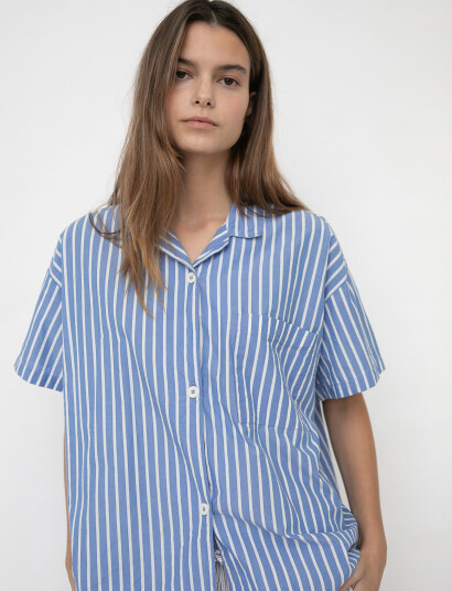 STUDIO FEDER Victoria Shirt - Poplin - Blue - S