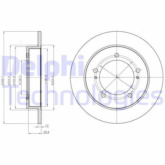 Bremseskive DELPHI BG4289