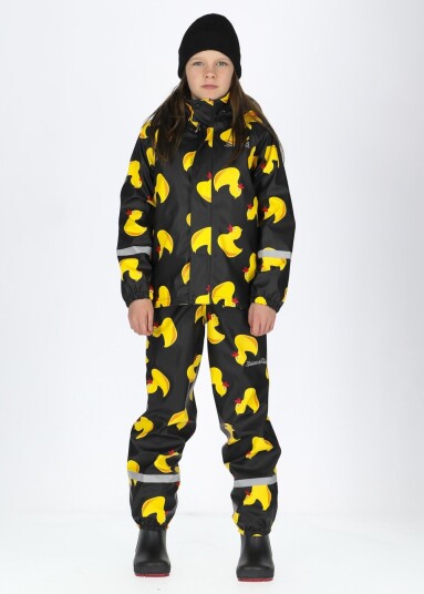 Blount & Pool Drizzle Fleece Rain Set Jr Black Yellow Duck 70 Foret Regntøy