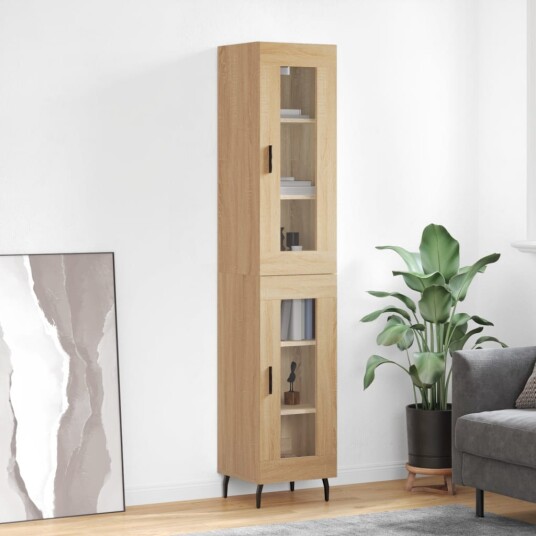 vidaXL Highboard sonoma eik 34,5x34x180 cm konstruert tre 8720845488666