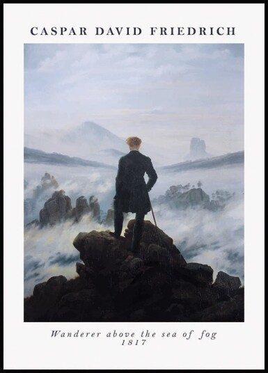 Wanderer Above the Sea of Fog Caspar David Friedrich 1817 Plakat Plakat / 40x50cm