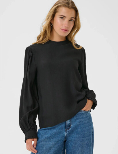 Kaffe Karea Solid Blouse - Black - 46