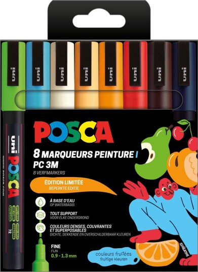 Posca PC-3M Markersett Fruktige Farger 8 Stk