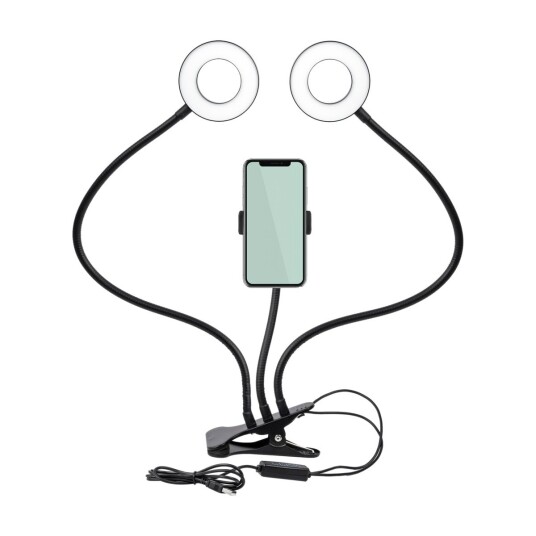DACOTA PLATINUM 3,5" DOBBELT RINGLYS MED TELEFONHOLDER, SVART