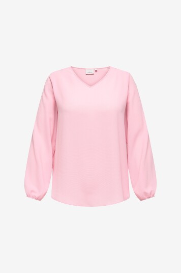 Only Carmakoma Bluse carVica Life L/S V neck Wvn Rosa