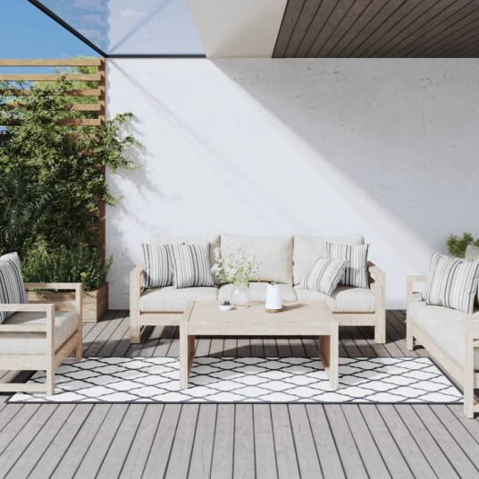 vidaXL Uteteppe grå og hvit 80x250 cm