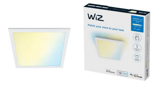 Wiz Superslim panel, justerbar hvit, hvit, 30x30 cm