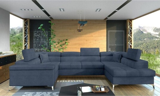Hjørnesofa Eltap Thiago 342x208x88 cm Omega 86 Blå Høyre