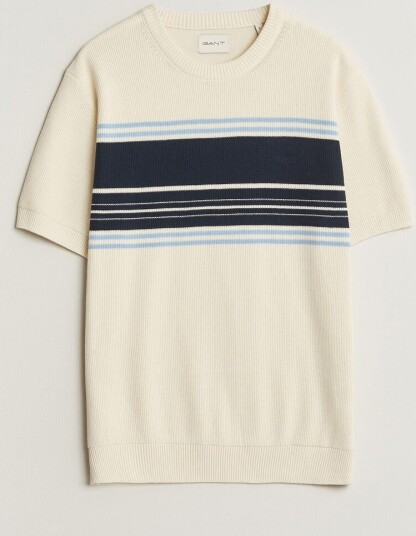 Gant Knitted Striped T shirt Cream