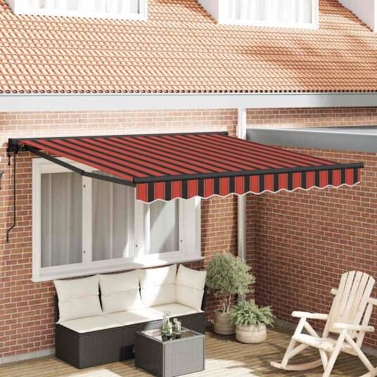 Innvendbar Markise Oransje og Brunt 350x250 cm stoff