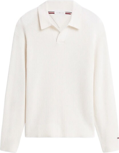 Tommy Hilfiger Fisherman Rib Jonny Collar IVORY PETAL M Tommy Hilfiger Fisherman Rib Jonny Collar IVORY PETAL M
