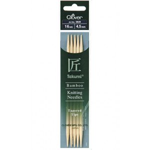 Clover Takumi Strikkepinner Bambus 16cm 4,50mm Clover Takumi Strikkepinner Bambus 16cm 4,50mm