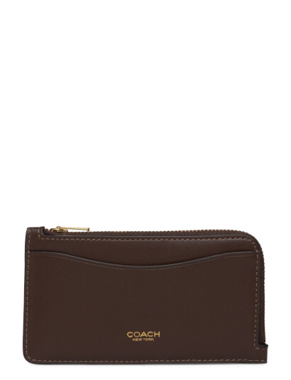 Coach New York Zip Card Case Brown ONE SIZE Coach New York Zip Card Case Brown ONE SIZE