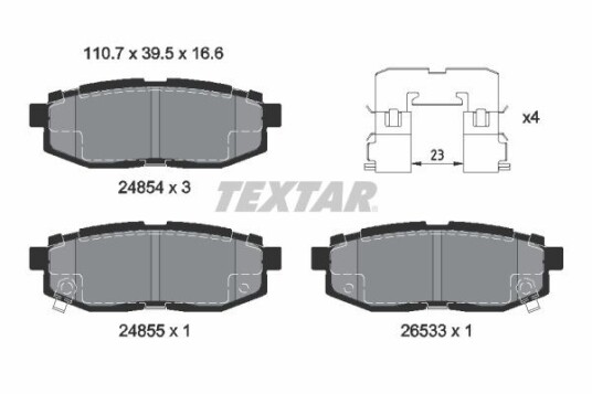 Bremseklosser TEXTAR 2485401 Bremseklosser TEXTAR 2485401