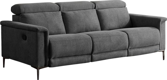 Sofa 3 seter Lund Antrasitt Belfast stoff Manuell hvilestol Antrasitt Belfast stoff Manuell hvilestol