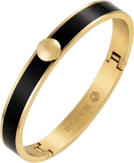 Bud To Rose Capri Enamel Bracelet Black/Gold   Gold   ONE SIZE