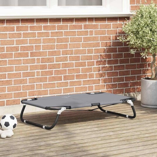 Vidaxl Hundeseng 80 X 55 X 18 cm Stål Lysegrå
