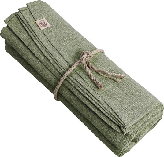 Lovely Linen Duk Classic Kvadratisk i manglet lin Grønn Lovely Linen Duk Classic Kvadratisk i manglet lin Grønn