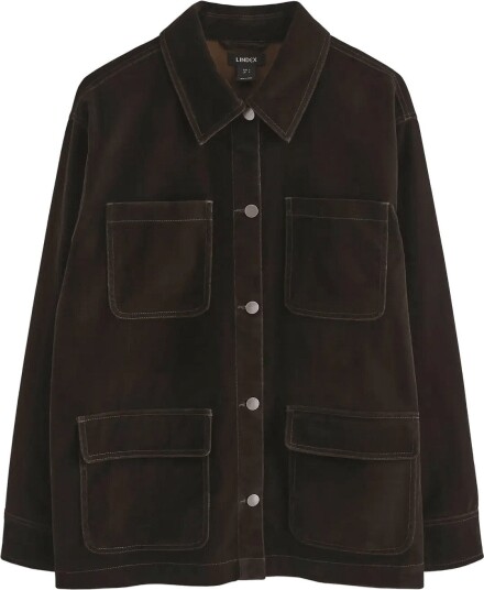 Lindex Jacket In Velvet DARK BROWN M