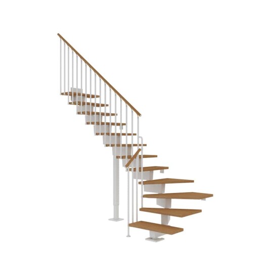 Dolle Dubai L trapp I Hvit classic Iii oljeret Eik 90 16   Loddret Høyde 289 357cm