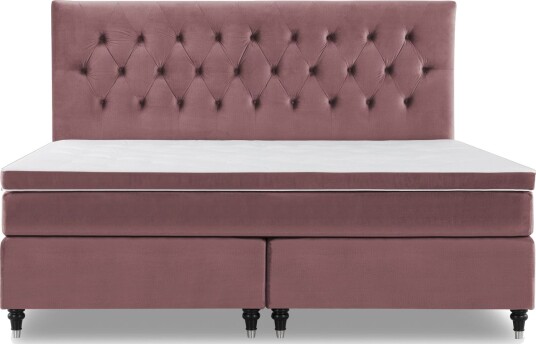 Royal Velvet Komplett Sengepakke 210x210 cm Rosa Fløyel/Dreide Ben
