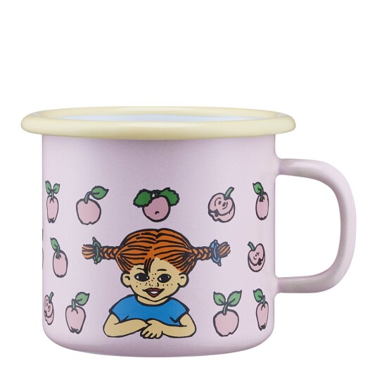 Muurla   Pippi emaljekopp 25 cl frukter rosa