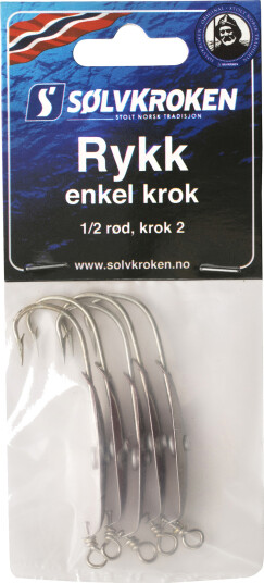 Sølvkroken Rykk Nr2 5pk Sølv / Rød Enkel krok Sølvkroken Rykk Nr2 5pk Sølv / Rød Enkel krok