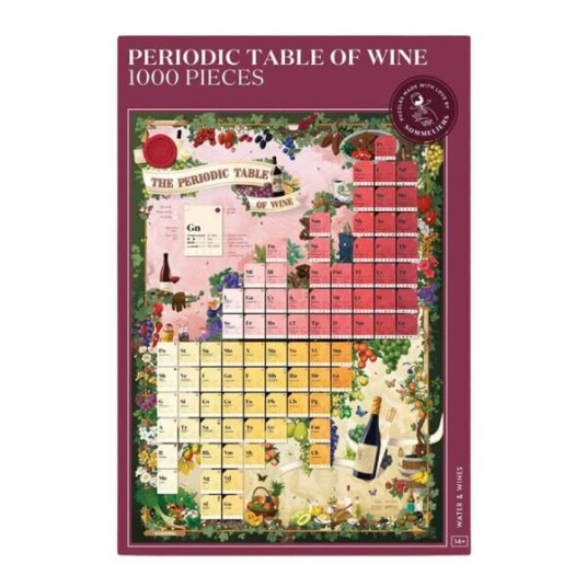 Water and Wines Vinpuslespill - Periodisk Tabell over Vin med 1000 Deler
