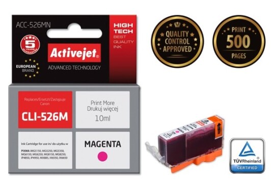 Activejet Acc-526Mn Høyt (Xl) Utbytte Fiolblå Fargestoffbasert Blekk 10 Ml 1 Stykker Enkeltpakke